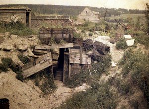 Shelter on the Boevre Farm, Soissons, Aisne, France, 1917 by Fernand Cuville